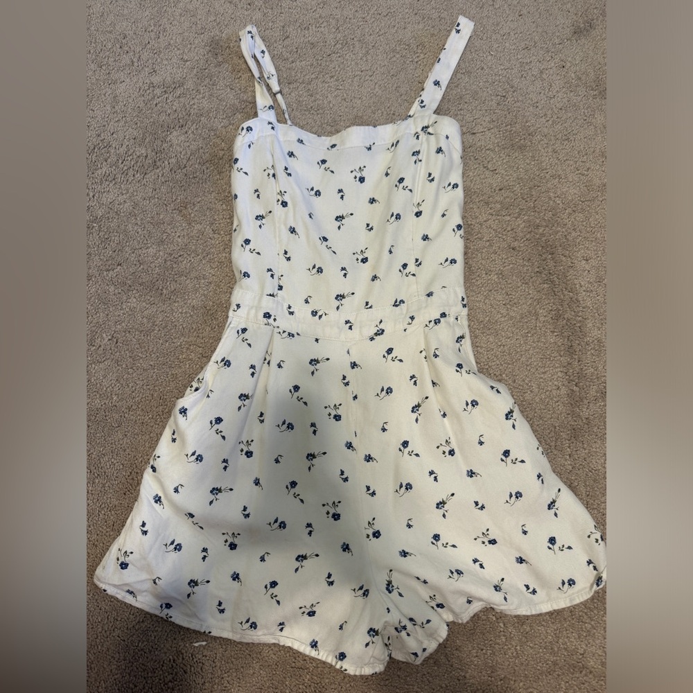 White and Blue Romper